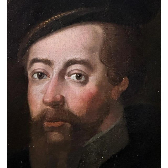 Portrait of Philip II, 17th-century Spanish school, with gilded Baroque frame Medium-sized oil on canvas (50 x 58 cm with...