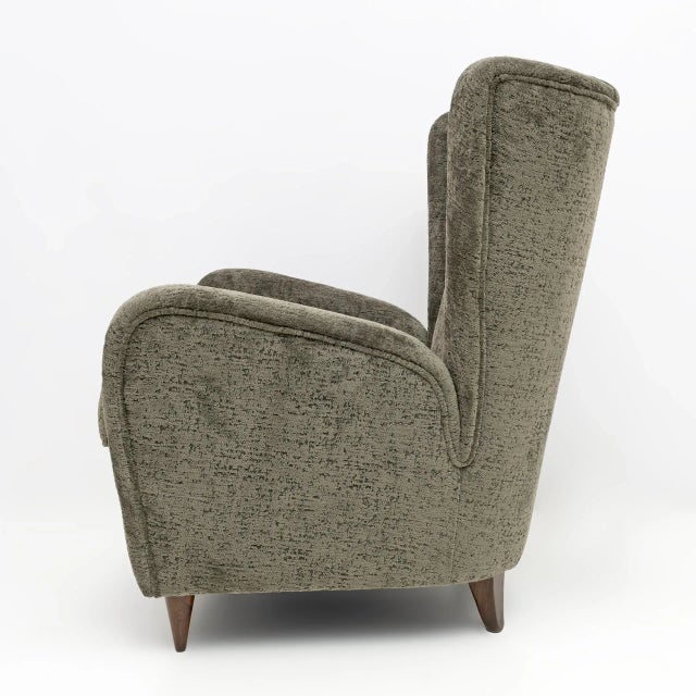 1950s Mid-Century Italian Modern Walnut and Boucle Armchair by Paolo Buffa, 1950s For Sale - Image 5 of 7