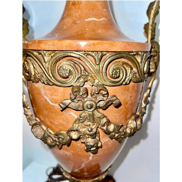 Pair of Vintage French Marble and Table Lamps For Sale - Image 11 of 12