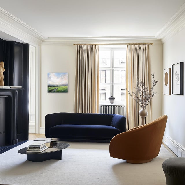 Textile In the Distance - Landscape Still Life Mixed Media Painting on Canvas Original Artwork by Jodi Miller For Sale - Image 7 of 9