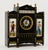 Antique French Black Marble and Hand-Painted Clock Garniture Set, Late 19th Cent For Sale - Image 4 of 11