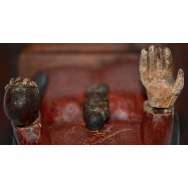 Late 19th Century Hand-Carved Polychromed Montserrat Virgin Statue For Sale - Image 9 of 12