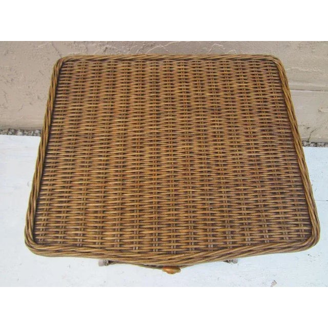 Wicker Rattan Tommy Bahama Style Nightstand Two Drawer For Sale - Image 12 of 13