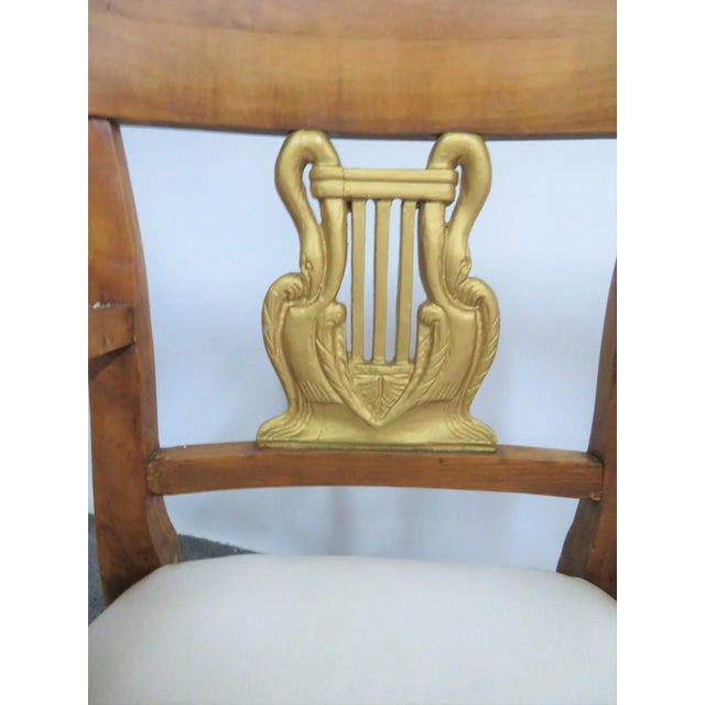 Early 20th Century Early 20th Century Biedermeier Style Gilt Swan Arm Chair For Sale - Image 5 of 7