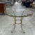 Mid Century Glass Top Gueridon on Brass Frame