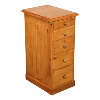 Antique English Pine Narrow Five-Drawer Chest For Sale