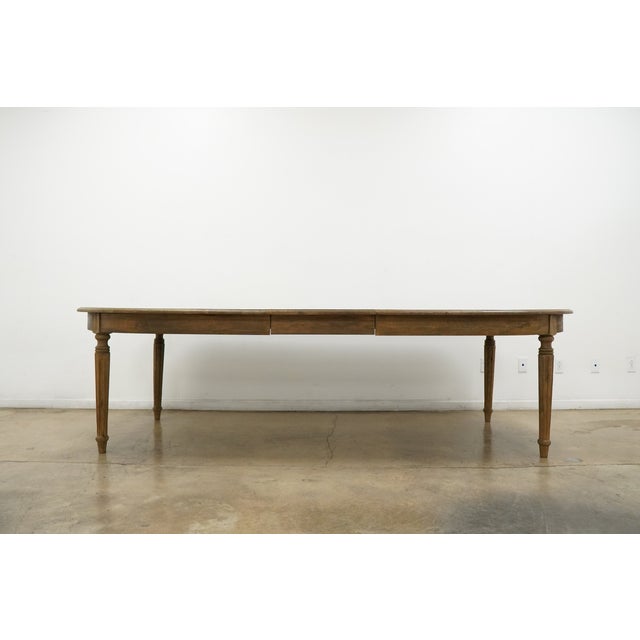 Rustic European Rh Vintage French Fluted-Leg Extension Dining Table For Sale - Image 3 of 14