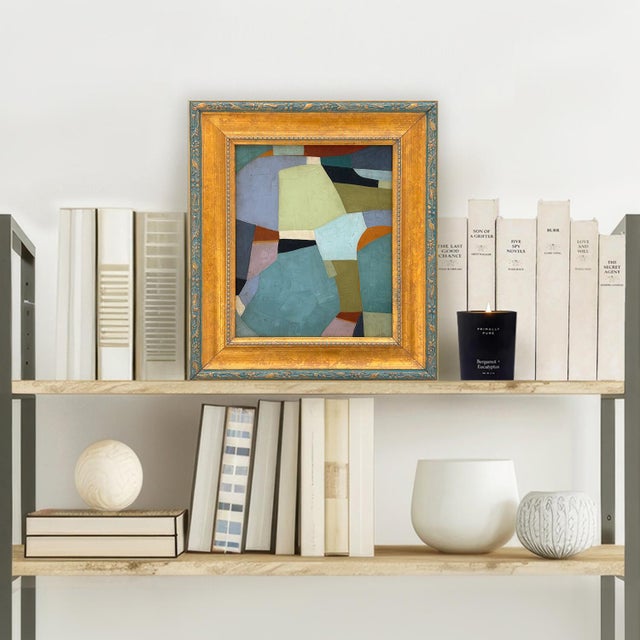 This is a new color-block oil painting inspired by natural elements and shapes in fresh jewel tones. The oil painting is...