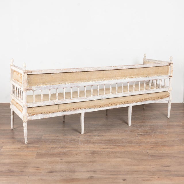 Early 19th Century Swedish Gustavian White Painted Long Bench For Sale - Image 15 of 15