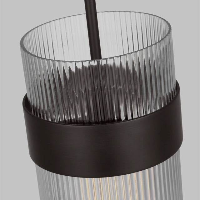 Visual Comfort Chapman & Myers by Visual Comfort Studio Geneva 1-Light Large Pendant in Aged Iron For Sale - Image 4 of 6