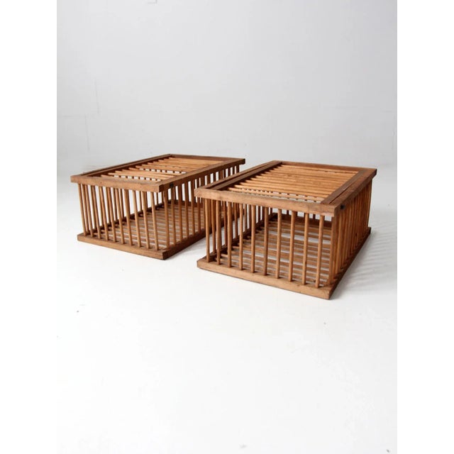Vintage Wooden Farm Crates Pair For Sale - Image 13 of 13
