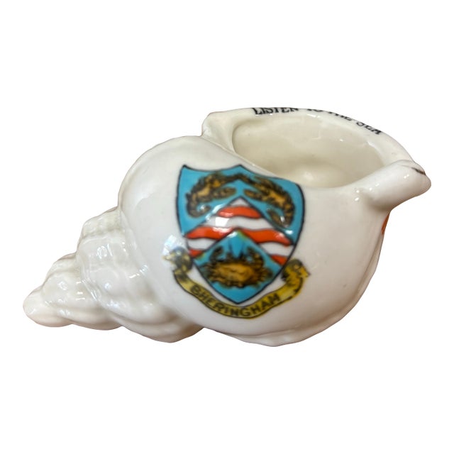 Vintage English "Listen to the Sea" Porcelain Shell For Sale