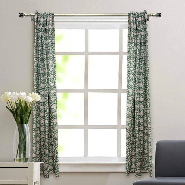 Elevate your home décor with the timeless beauty of our Handmade Block Print Ring Curtain. Crafted from soft, breathable...