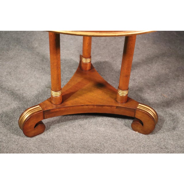 Russian Baltic Brass Bound Marble Top Empire Style Center Occasional Table For Sale In Philadelphia - Image 6 of 11