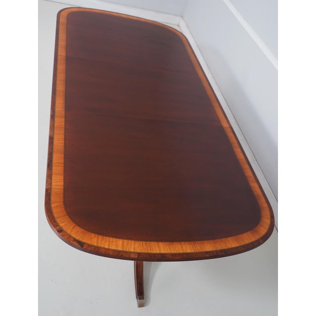 Ethan Allen Mahogany Inlaid Dining Table For Sale - Image 11 of 18