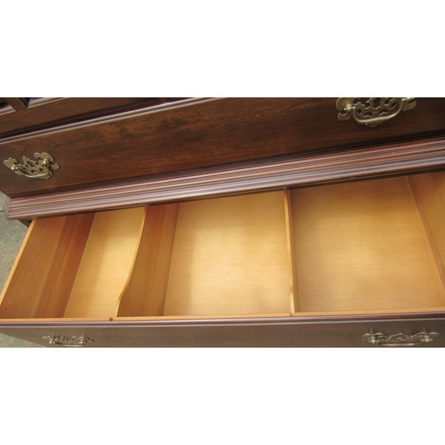 Traditional 1980s Ethan Allen Armoire Wardrobe Cherry Chest Georgian Court For Sale - Image 3 of 7