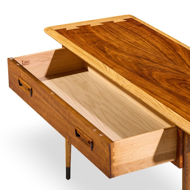 Wood Lane Acclaim Mid Century Walnut Console Table For Sale - Image 7 of 9