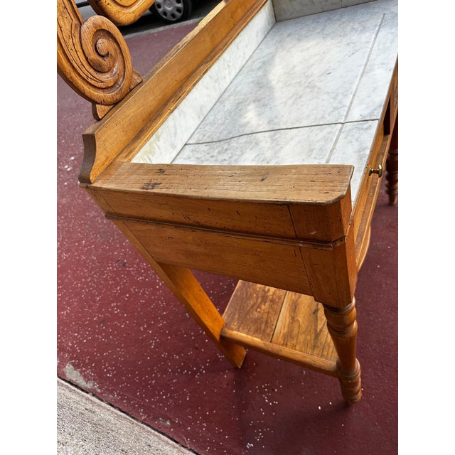 An elegant French dressing table from the Louis-Philippe period, crafted from solid cherry wood in the mid-19th century....