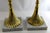 Vintage Italian Solid Ribbed Brass and Carrera Marble Candle Stick Holders-Set of 2 For Sale - Image 4 of 5