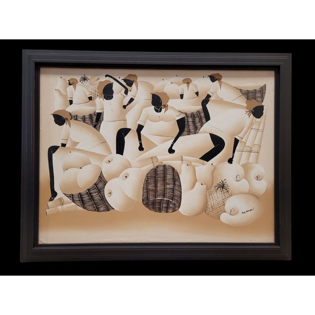 1960s José Diereseu, Dominican Women in the Market, 1967, Oil on Canvas For Sale - Image 5 of 18