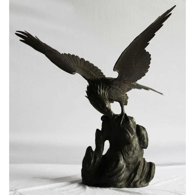 19th Century Japanese Meiji Period Eagle in Bronze For Sale - Image 3 of 9