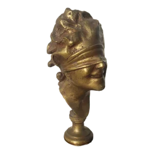 "Liberty" Bronze Bust on Black Slate Plinth, 20th Century School