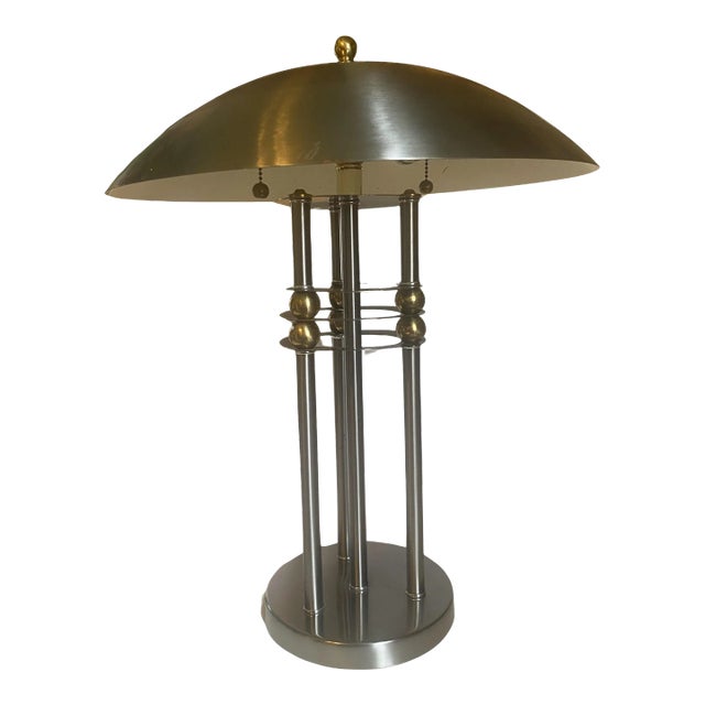 Art Deco Style Metal Table Lamp, Circa 1950’s For Sale