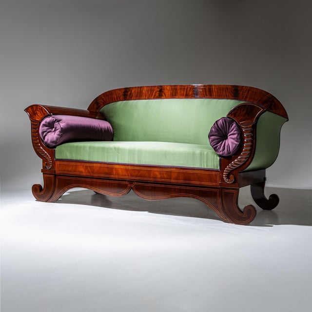 Antique Biedermeier Sofa in Mahogany, Northern Germany, 1830 For Sale - Image 3 of 13