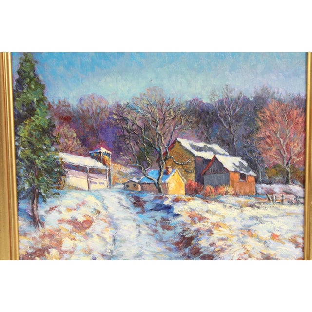 Early 21st Century Impressionist Winter Landscape Painting by Tatiana Alexveea (Born 1963) For Sale - Image 5 of 12