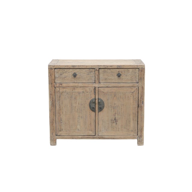 Farmhouse Antique Chinese Pine Hall Cabinet For Sale - Image 3 of 5