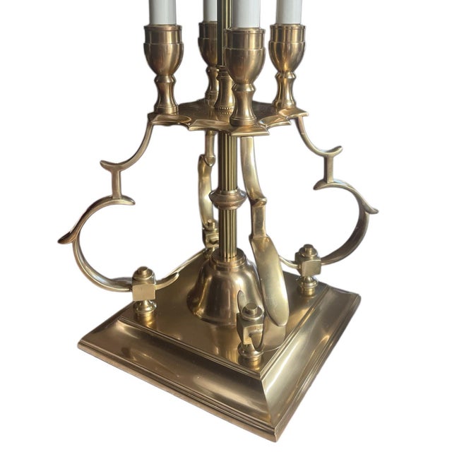 Vintage table lamp in brass for 2 bulbs is produced by the United States brand Frederick Cooper, Wildwood collection,...