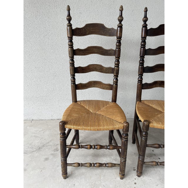 Country-Style Chairs in Walnut and Straw, 1950, Set of 2 For Sale - Image 16 of 17