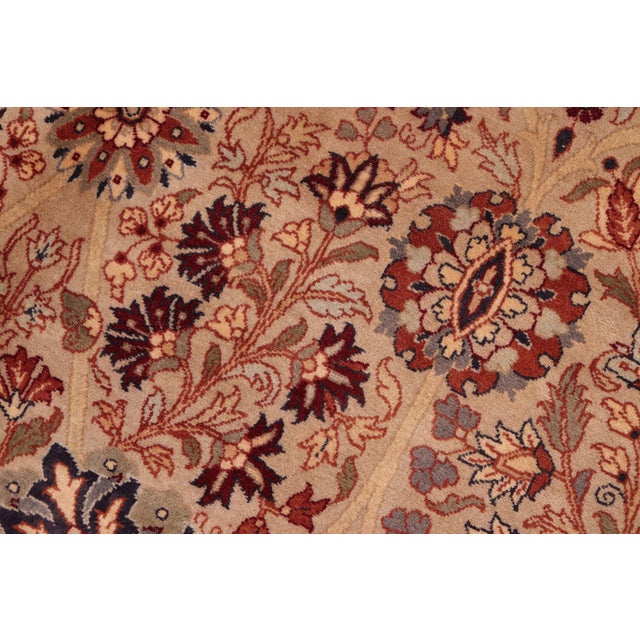 Shabby Chic Floral 1990's Pak-Persian Taupe/Blue Wool Rug - 6'0'' X 9'2'' For Sale In New York - Image 6 of 9