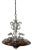 Chrome Tone Scroll Metal 3 Light Chandelier With Tortoise Shell Murano Style Asymmetrical Glass Shade For Sale - Image 16 of 18