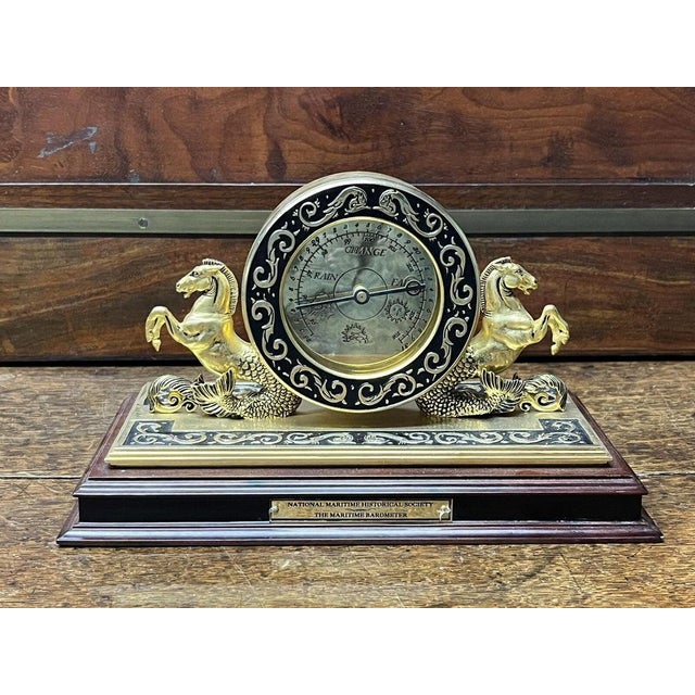 Maritime Brass Table Barometer For Sale - Image 9 of 18