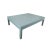 Custom Karl Springer Style Blue Stream Linen Raffia Coffee Table For Sale - Image 4 of 4
