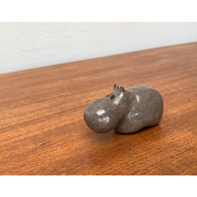 Mid-Century Ceramic Hippo Figurine, 1960s For Sale - Image 13 of 16