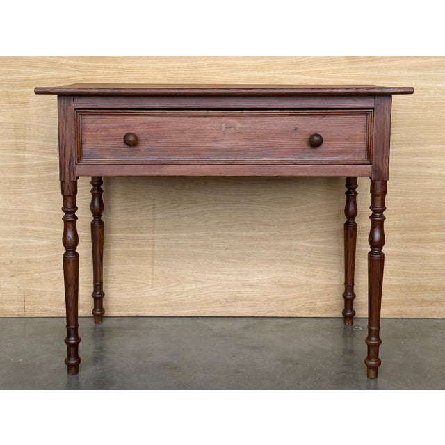 Early 20th Century Spanish Country Pine "Mobila " Sofa Table or Console table with Drawer For Sale - Image 16 of 18
