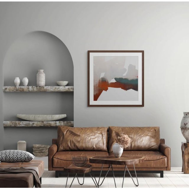 Graphic Modern Abstract Line Art Canvas Print For Sale - Image 4 of 5