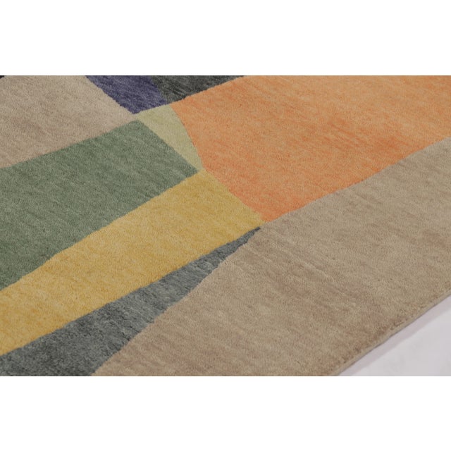 Mid-Century Modern Rug & Kilim's Mid Century Modern Rug in Polychromatic Geometric Patterns For Sale - Image 3 of 10