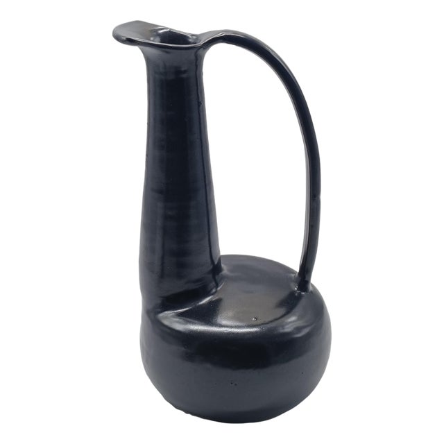 Black Bucchero Ceramic Vase by Gio Ponti for Costantino, Italy, 1997s For Sale