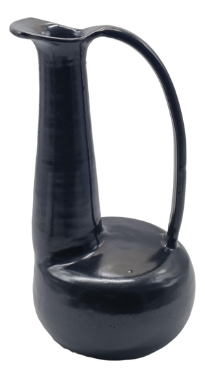Black Bucchero Ceramic Vase by Gio Ponti for Costantino, Italy, 1997s