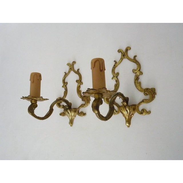 Vintage Bronze Wall Sconces, 1950s, Set of 2 For Sale - Image 4 of 11