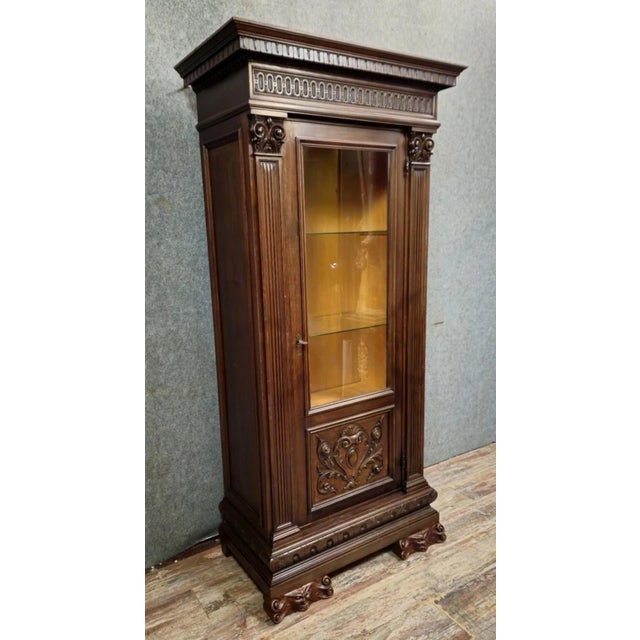 Antique Renaissance-Style Display Cabinet in Carved Wood, 1800s For Sale - Image 3 of 12