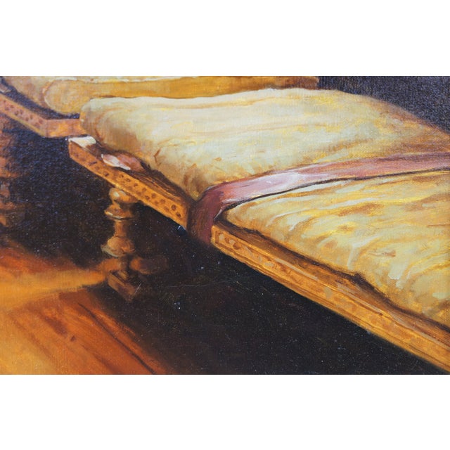 Mid 20th Century Vain Courtship Classical Oil Painting After Sir Lawrence Alma-Tadema For Sale - Image 4 of 12