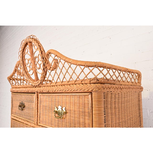 Ralph Lauren Safari Collection Organic Modern Woven Wicker Rattan Highboy Dresser For Sale - Image 9 of 16