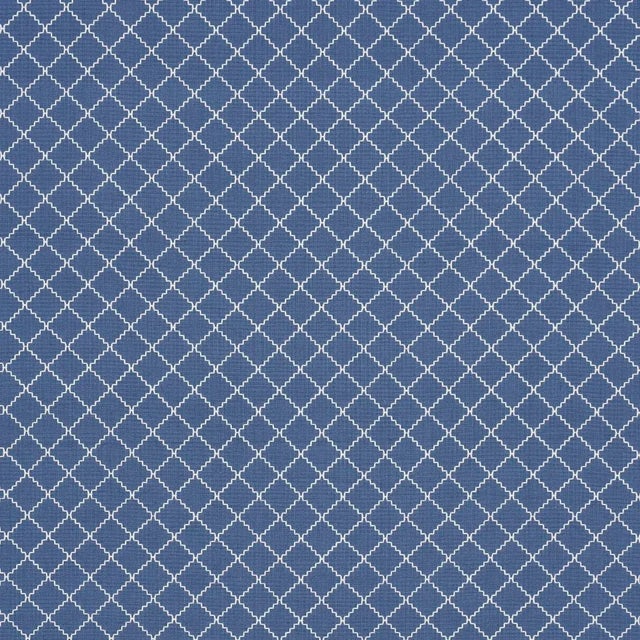 SAMPLE - Schumacher X Mark D. Sikes Maggie Lattice Fabric In Cobalt For Sale