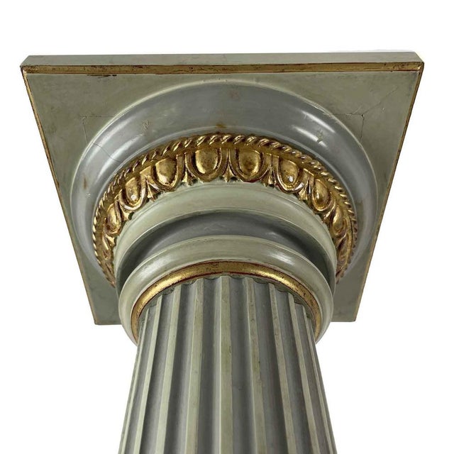 Light Green Lacquered Columns, 1950s, Set of 2 For Sale - Image 6 of 7