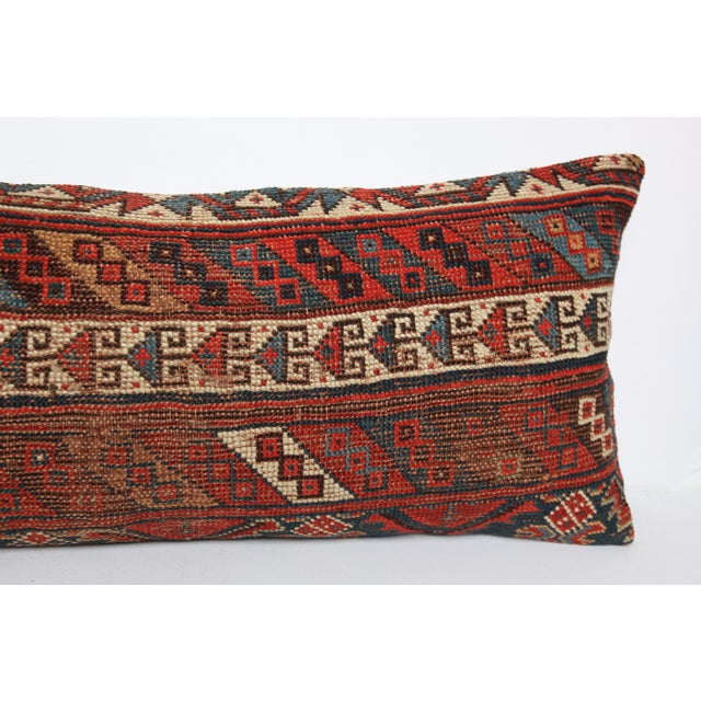 Decorative Handwoven Caucasian Lumbar Rug Pillow Cushion Cover 16'' X 44'' For Sale In Tampa - Image 6 of 11