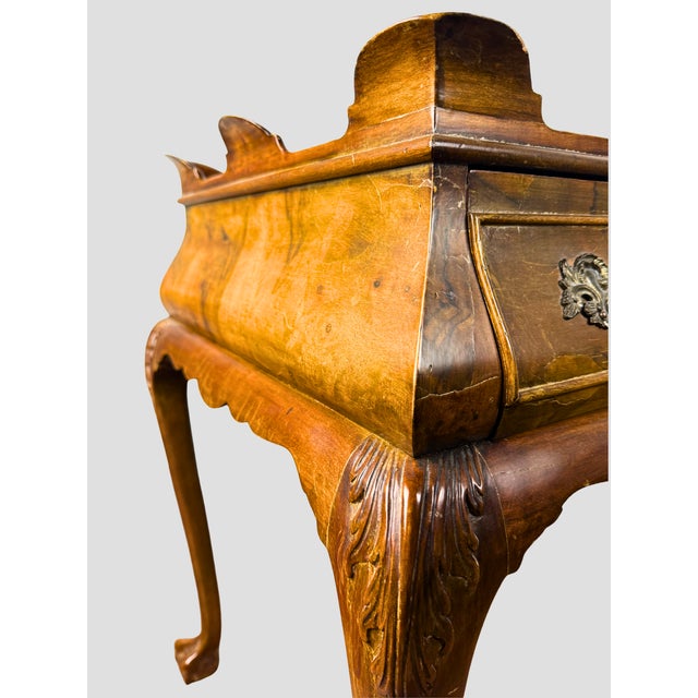 1970s Italian Wood Burl Wood Tea Table One Drawer For Sale - Image 10 of 16